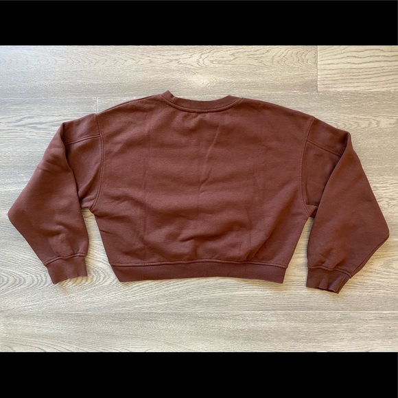 Zara Cropped Brown Crew Sweatshirt - Picture 2 of 4